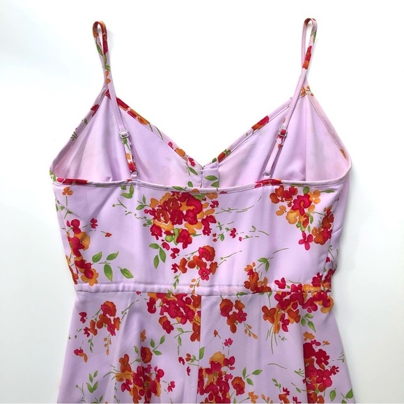 Nanette Lepore Pink Floral Maxi Dress Ruffled High Low Hem Button Down Front - Picture 5 of 14